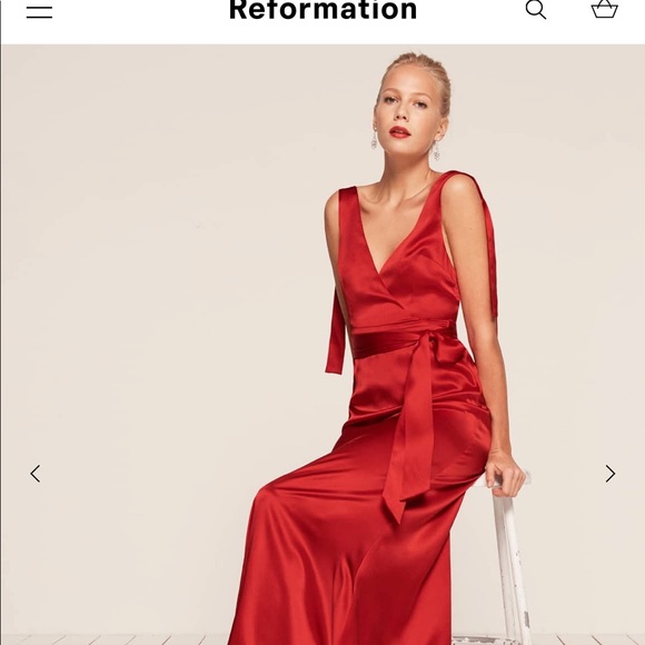 Reformation Dresses & Skirts - Reformation red silk gown